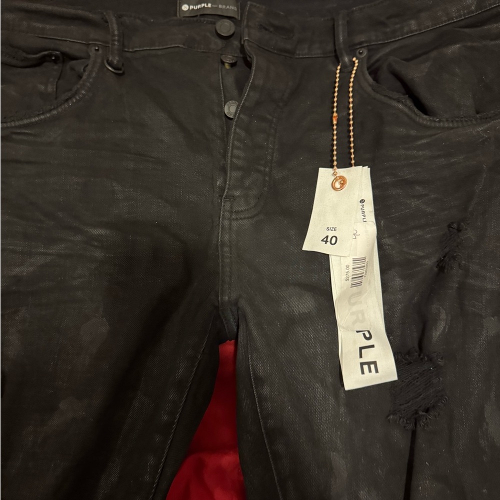 Purple Brand Men's Distressed Black Skinny Jeans
